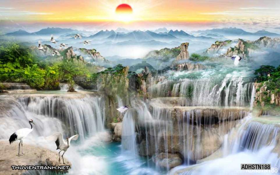 TRANH SƠN THỦY HỮU TÌNH, TRANH PHONG CẢNH SÔNG NÚI, TRUNG QUỐC - Tranh tường chất lượng cao