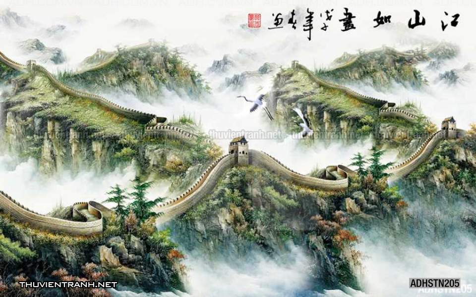 TRANH SƠN THỦY HỮU TÌNH, TRANH PHONG CẢNH SÔNG NÚI, TRUNG QUỐC - Tranh tường chất lượng cao