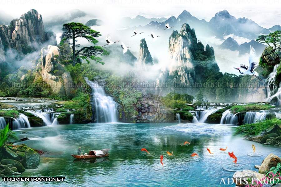 TRANH SƠN THỦY HỮU TÌNH, TRANH PHONG CẢNH SÔNG NÚI, TRUNG QUỐC - Tranh tường chất lượng cao