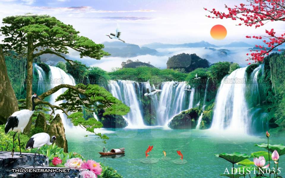 TRANH SƠN THỦY HỮU TÌNH, TRANH PHONG CẢNH SÔNG NÚI, TRUNG QUỐC - Tranh tường chất lượng cao