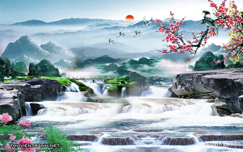 TRANH SƠN THỦY HỮU TÌNH, TRANH PHONG CẢNH SÔNG NÚI, TRUNG QUỐC - Tranh tường chất lượng cao