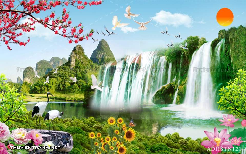 TRANH SƠN THỦY HỮU TÌNH, TRANH PHONG CẢNH SÔNG NÚI, TRUNG QUỐC - Tranh tường chất lượng cao