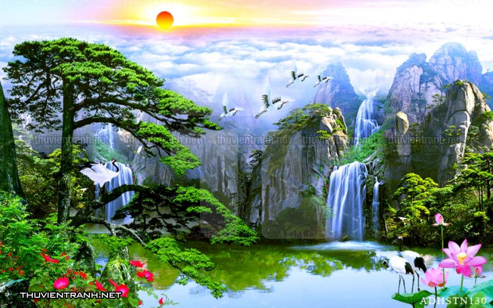 TRANH SƠN THỦY HỮU TÌNH, TRANH PHONG CẢNH SÔNG NÚI, TRUNG QUỐC - Tranh tường chất lượng cao
