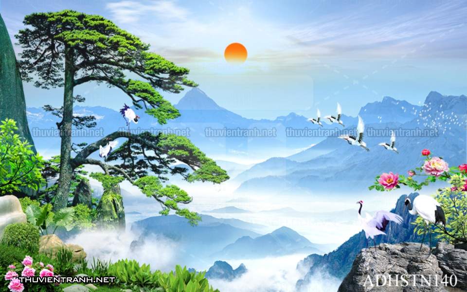 TRANH SƠN THỦY HỮU TÌNH, TRANH PHONG CẢNH SÔNG NÚI, TRUNG QUỐC - Tranh tường chất lượng cao
