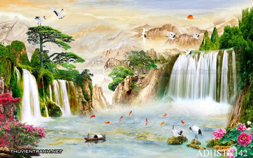 TRANH SƠN THỦY HỮU TÌNH, TRANH PHONG CẢNH SÔNG NÚI, TRUNG QUỐC - Tranh tường chất lượng cao