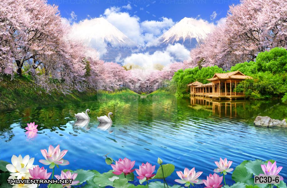 Tranh Phong cảnh 3D, Tranh phong cảnh hữu tình, phong cảnh đẹp - Tranh tường chất lượng cao