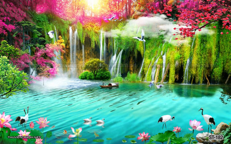 Tranh thác nước, phong cảnh thác nước, thiên nhiên đẹp - Tranh tường chất lượng cao