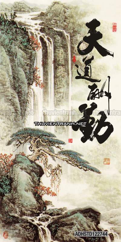 Tranh thủy mặc Trung Hoa, tranh màu nước Trung Quốc khổ đứng - Tranh tường chất lượng cao