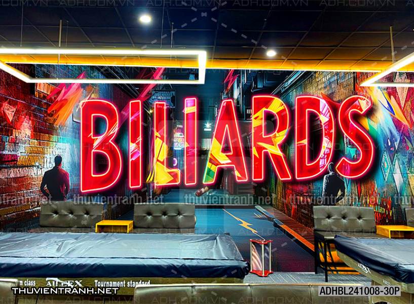 Tranh chữ bi-a, chữ Billiards, graffiti, chữ nghệ thuật đường phố, art - Tranh tường hot nhất