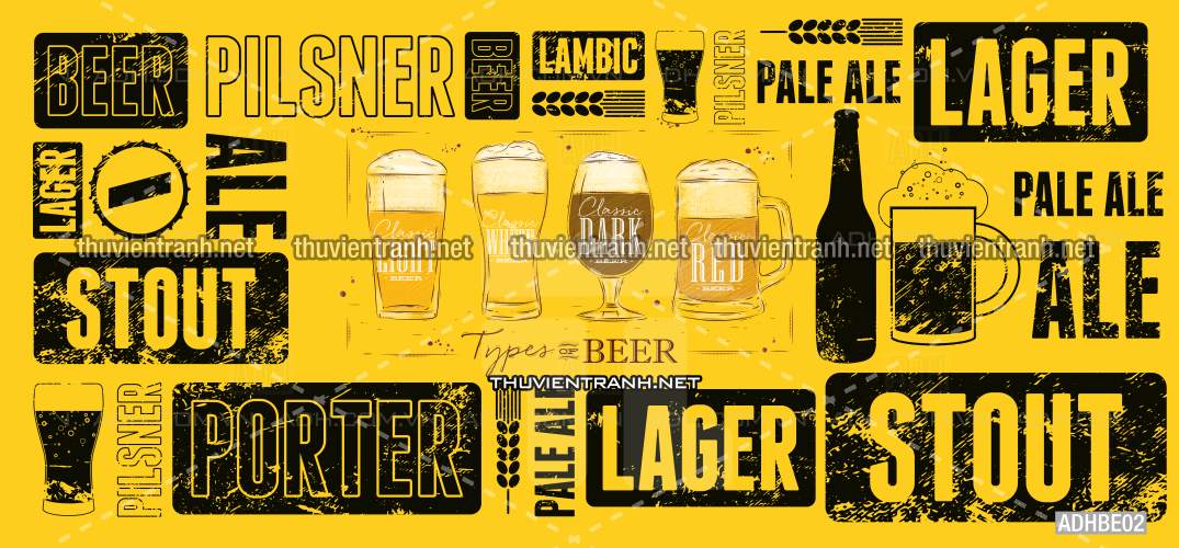 Tranh dán tường Quán Bia- Quán Nhậu - Tranh tường chất lượng cao