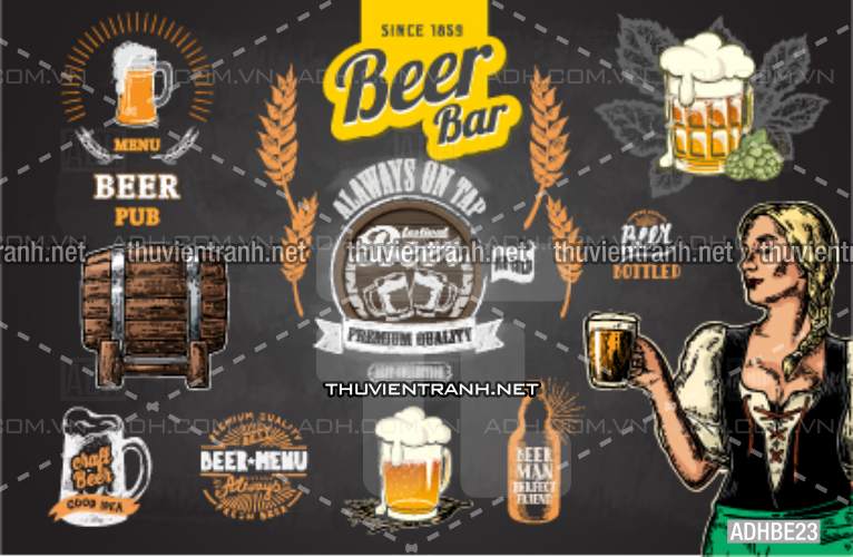 Tranh dán tường Quán Bia- Quán Nhậu - Tranh tường chất lượng cao