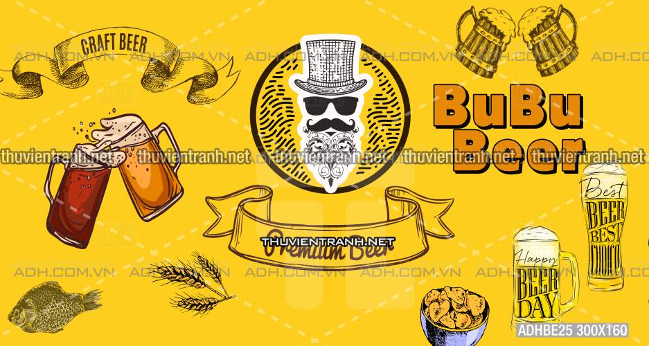 Tranh dán tường Quán Bia- Quán Nhậu - Tranh tường chất lượng cao
