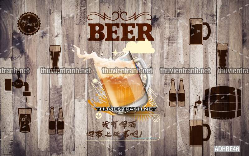 Tranh dán tường Quán Bia- Quán Nhậu - Tranh tường chất lượng cao