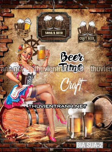 Tranh dán tường Quán Bia- Quán Nhậu - Tranh tường chất lượng cao