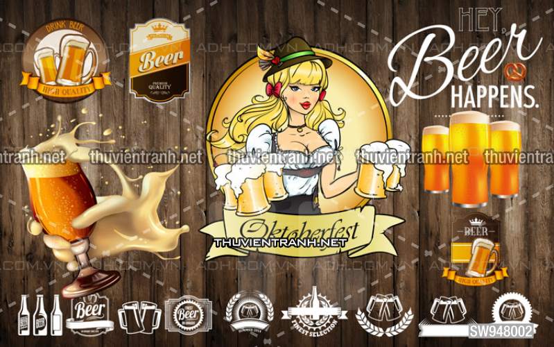  Tranh dán tường Quán Bia- Quán Nhậu - Tranh tường chất lượng cao