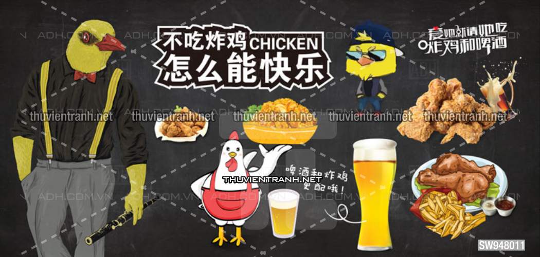  Tranh dán tường Quán Bia- Quán Nhậu - Tranh tường chất lượng cao