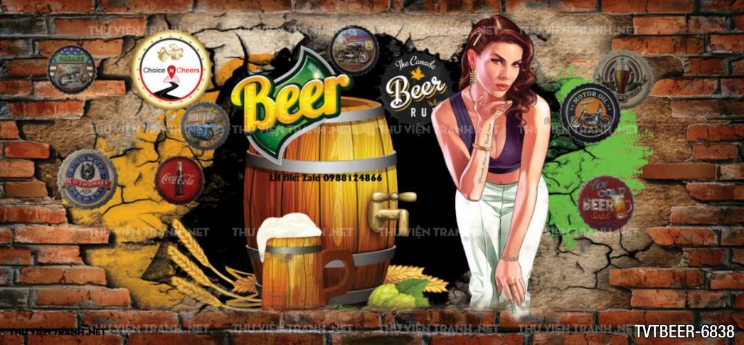 Tranh dán tường Quán Bia- Quán Nhậu  - Tranh tường chất lượng cao