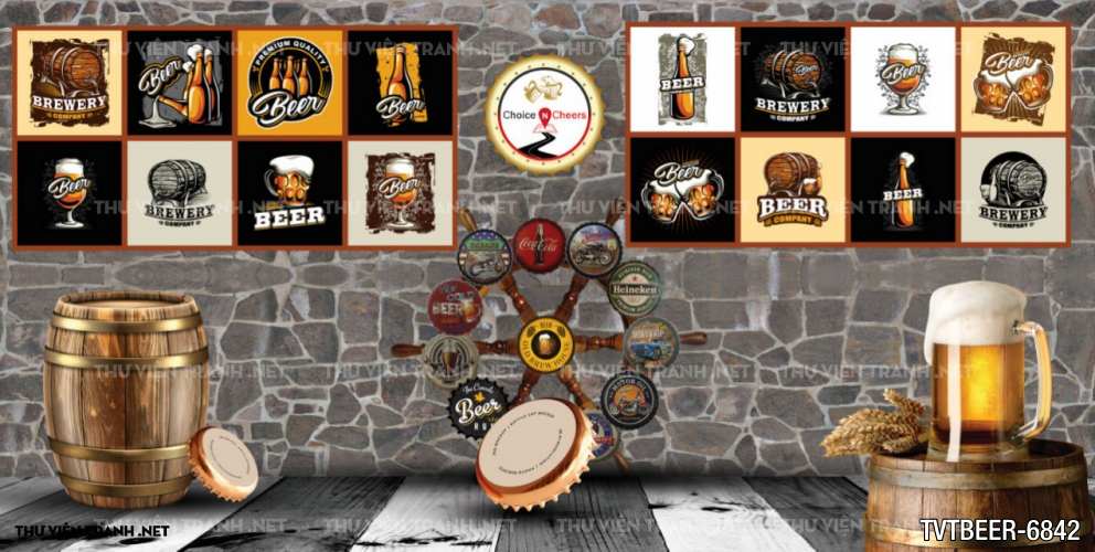 Tranh dán tường Quán Bia- Quán Nhậu  - Tranh tường chất lượng cao