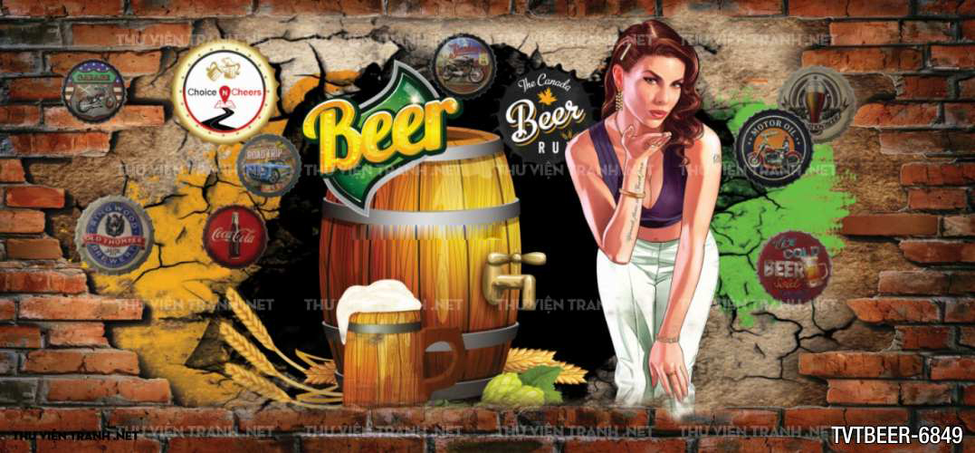 Tranh dán tường Quán Bia- Quán Nhậu  - Tranh tường chất lượng cao