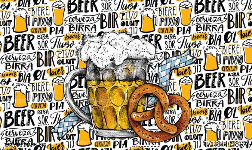 Tranh dán tường Quán Bia- Quán Nhậu  - Tranh tường chất lượng cao