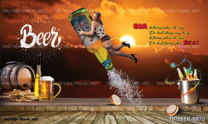 Tranh dán tường Quán Bia- Quán Nhậu  - Tranh tường chất lượng cao