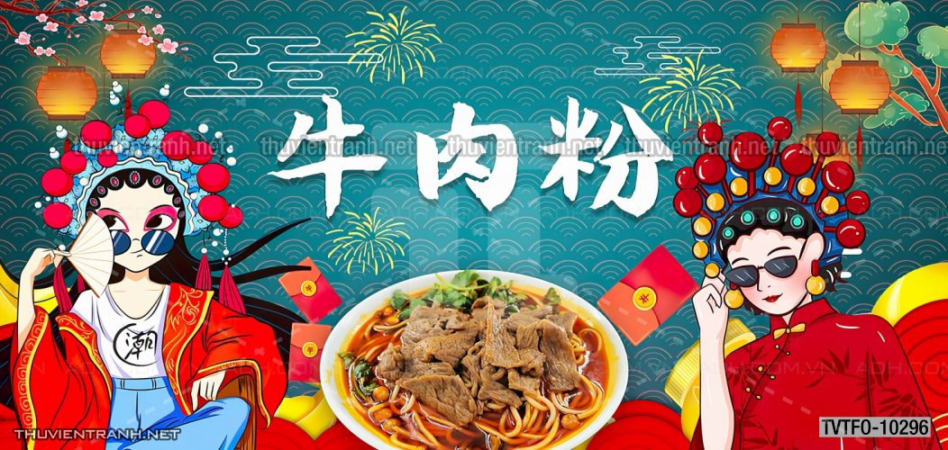 Tranh dán tường Quán ăn- Lẩu nướng Trung Quốc - Tranh tường chất lượng cao