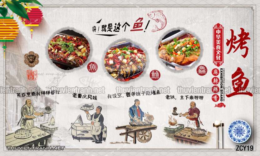 Tranh dán tường  Quán ăn, Nhà hàng Trung Quốc - Tranh tường chất lượng cao