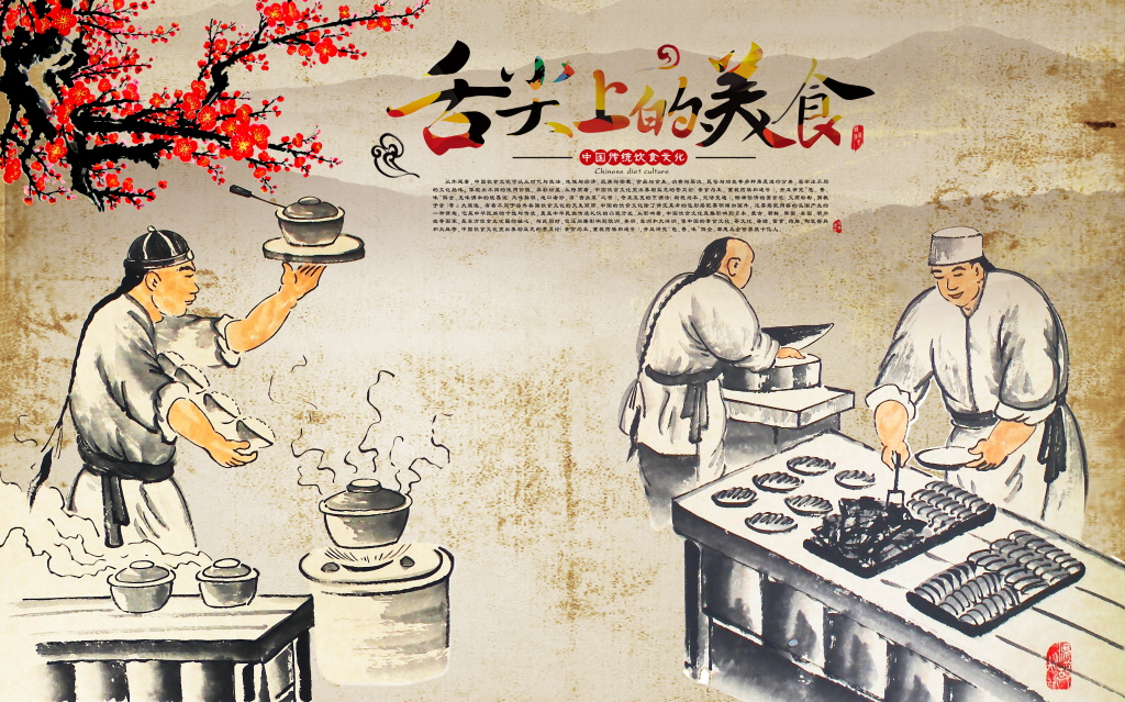 Tranh dán tường  Quán ăn Trung Hoa - Tranh tường chất lượng cao