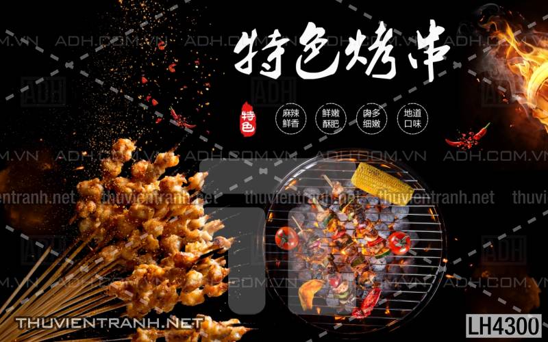 Tranh dán tường quán Lẩu nướng, bia hơi, quán nhậu - Tranh tường chất lượng cao