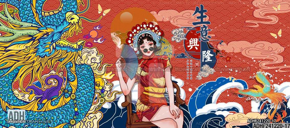 Tranh dán tường quán ăn lẩu nướng - Tranh tường chất lượng cao