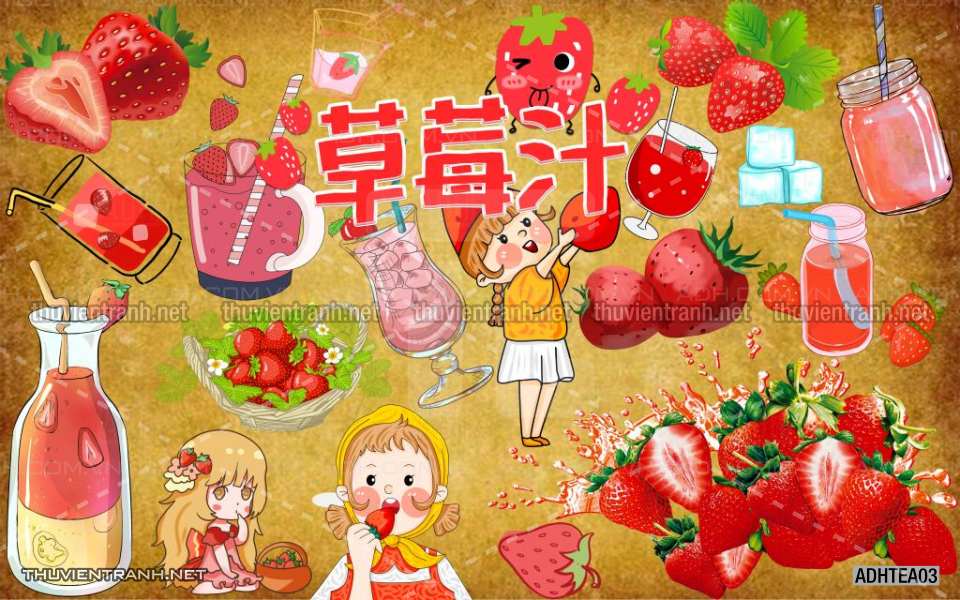  Tranh dán tường  Nước ép hoa quả - Tranh tường chất lượng cao