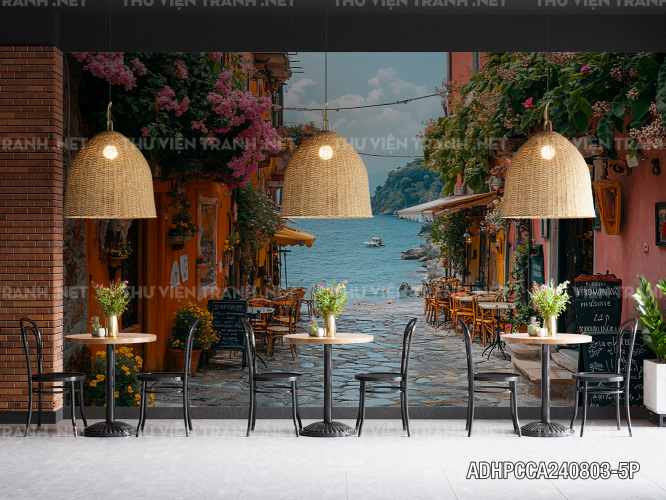 Tranh dán tường 3D phong cảnh vẽ nổi Châu Âu - Tranh tường chất lượng cao