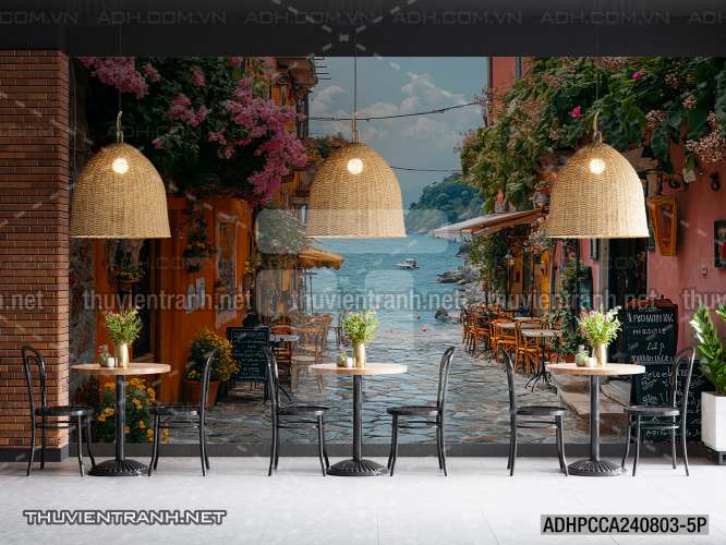 Tranh dán tường 3D phong cảnh vẽ nổi Châu Âu - Tranh tường chất lượng cao