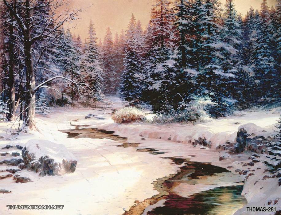 Tranh vẽ sơn dầu Phong cảnh đồng quê thanh bình  và cuộc sống châu Âu - Tranh tường chất lượng cao