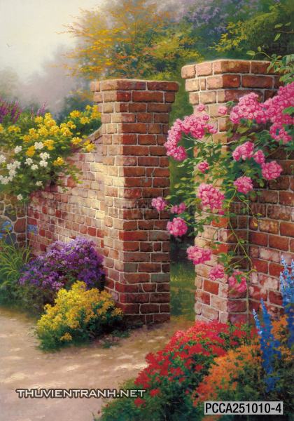 Tranh vẽ sơn dầu Phong cảnh đồng quê thanh bình  và cuộc sống châu Âu - Tranh tường chất lượng cao