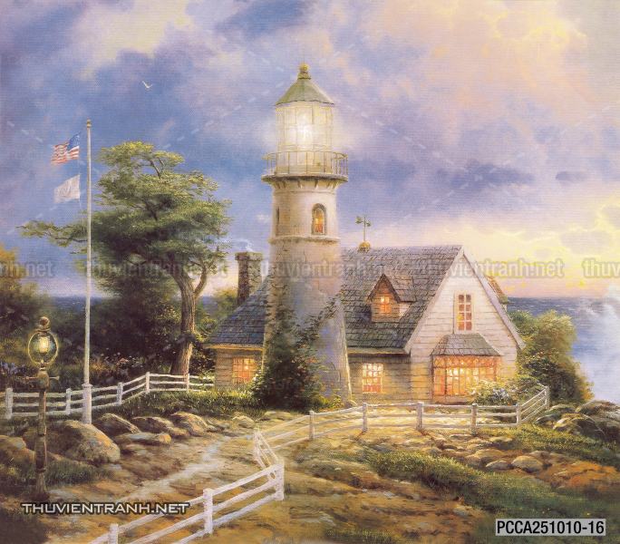 Tranh vẽ sơn dầu Phong cảnh đồng quê thanh bình  và cuộc sống châu Âu - Tranh tường chất lượng cao