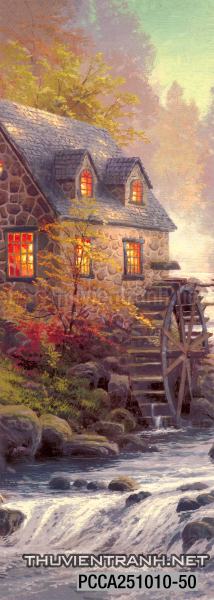 Tranh vẽ sơn dầu Phong cảnh đồng quê thanh bình  và cuộc sống châu Âu - Tranh tường chất lượng cao