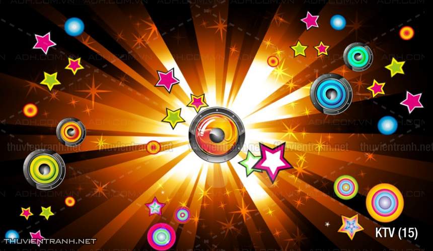 Tranh dán tường quán Karaoke - Tranh tường chất lượng cao