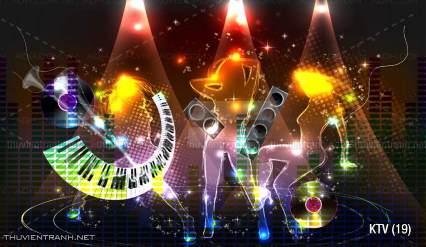 Tranh dán tường quán Karaoke - Tranh tường chất lượng cao