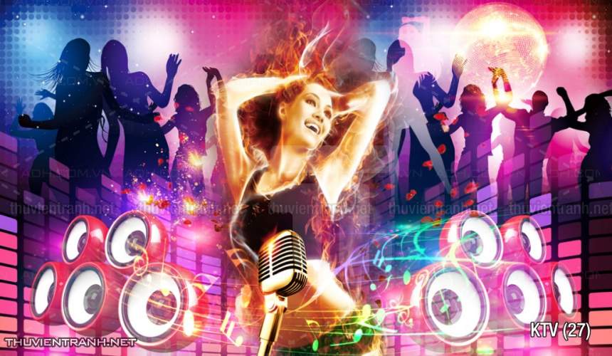 Tranh dán tường quán Karaoke - Tranh tường chất lượng cao