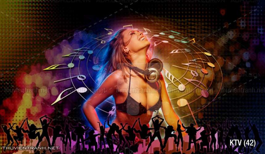 Tranh dán tường quán Karaoke - Tranh tường chất lượng cao