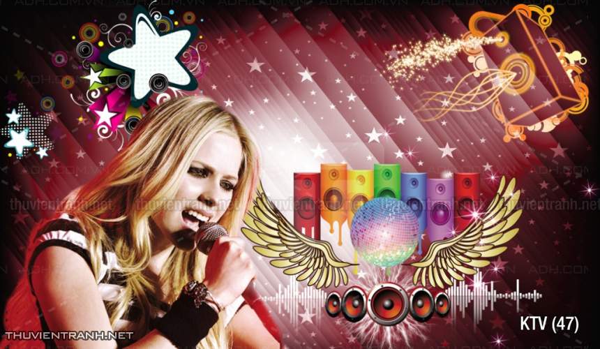 Tranh dán tường quán Karaoke - Tranh tường chất lượng cao
