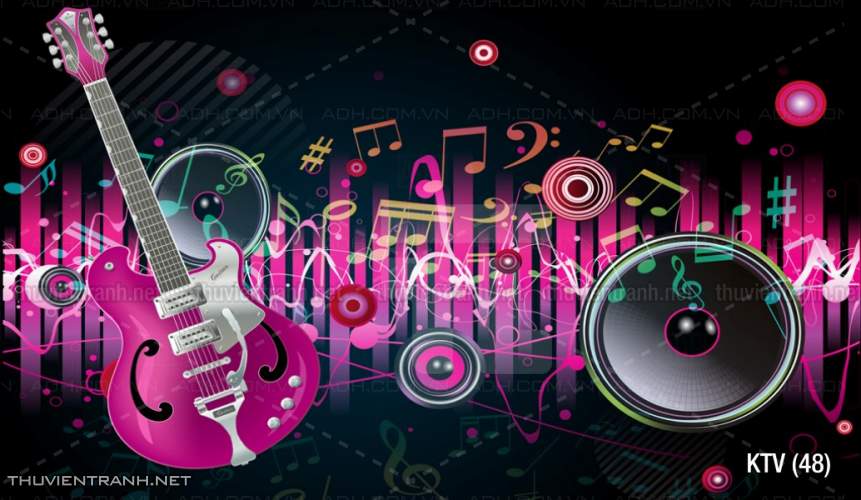 Tranh dán tường quán Karaoke - Tranh tường chất lượng cao