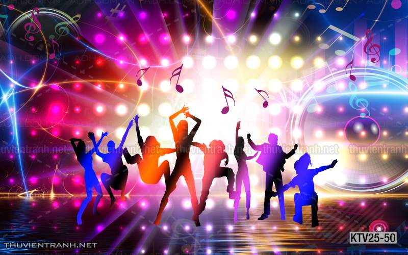 Tranh dán tường quán Karaoke - Tranh tường chất lượng cao