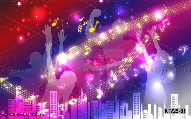 Tranh dán tường quán Karaoke - Tranh tường chất lượng cao