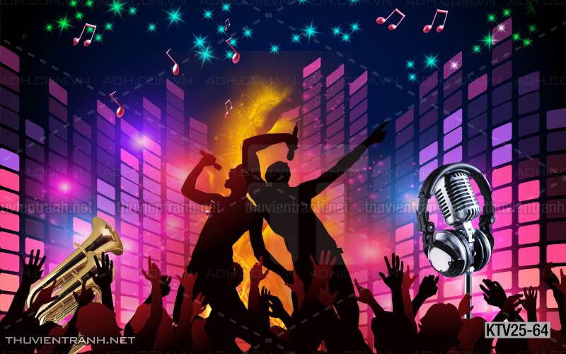 Tranh dán tường quán Karaoke - Tranh tường chất lượng cao
