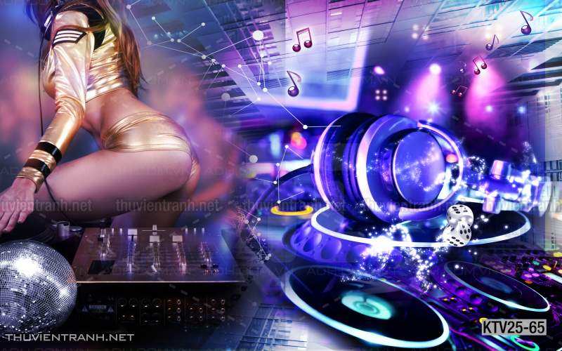 Tranh dán tường quán Karaoke - Tranh tường chất lượng cao