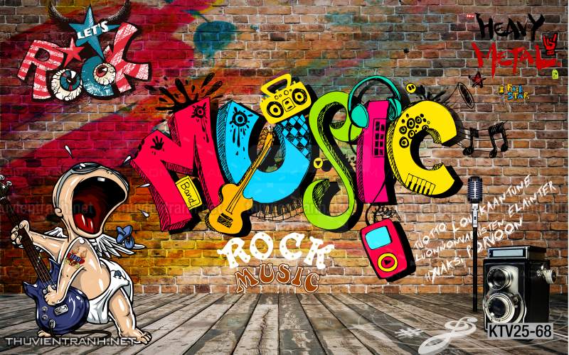 Tranh dán tường quán Karaoke - Tranh tường chất lượng cao