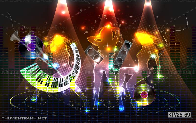 Tranh dán tường quán Karaoke - Tranh tường chất lượng cao