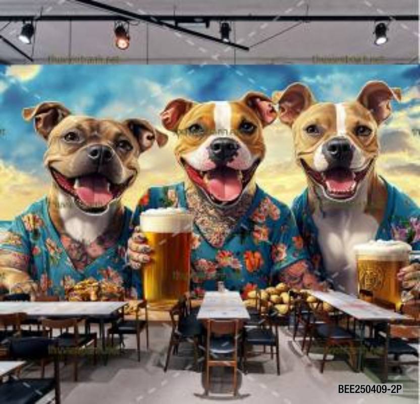 Tranh dán tường Quán Bia- Quán Nhậu- Quán lẩu, nướng, quán ăn - Tranh tường chất lượng cao